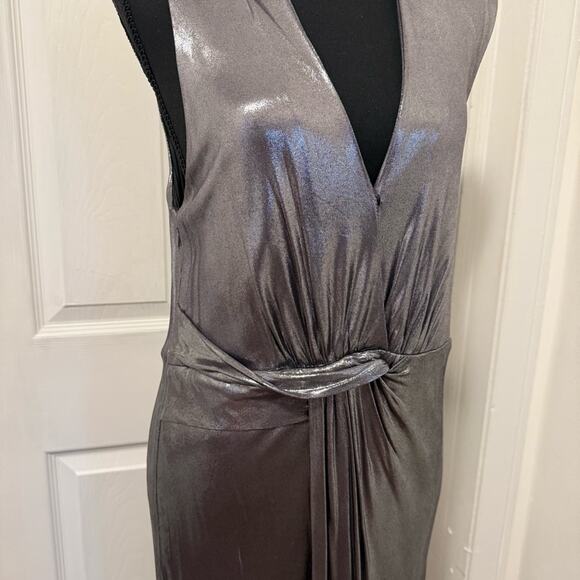 Halston Heritage Silver Twist Column Gown - Picture 5 of 11